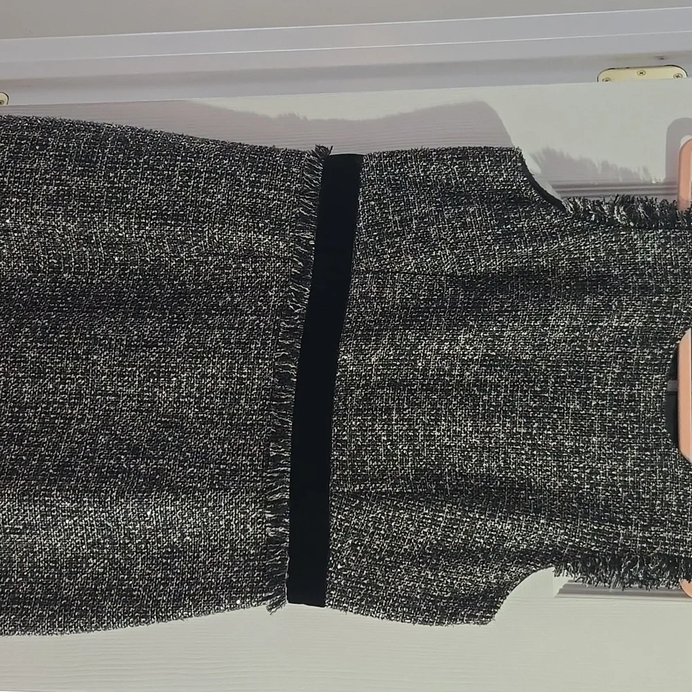J. Crew Black and Silver Tweed Dress